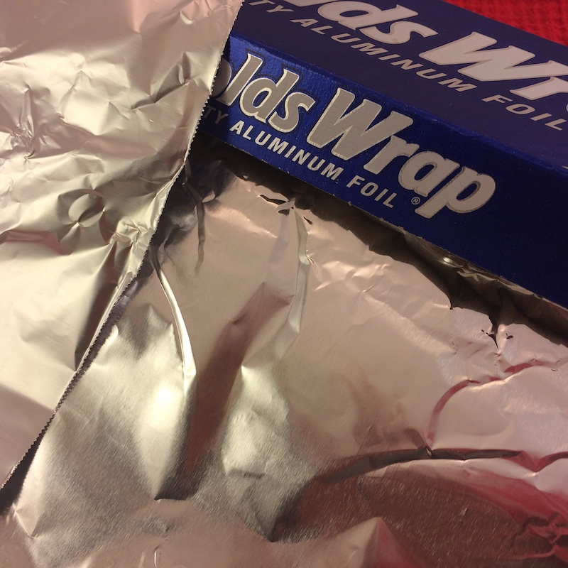 side of aluminum foil